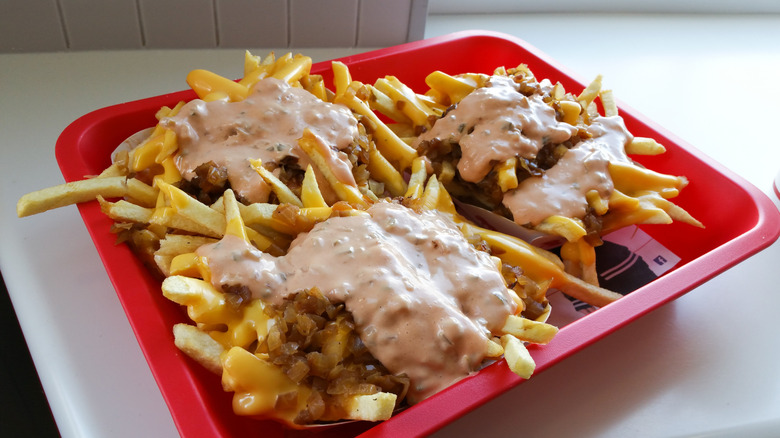 Four orders of In-N-Out animal style fries