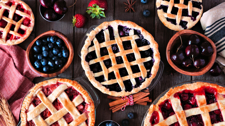 summer pies surrounded by fruit