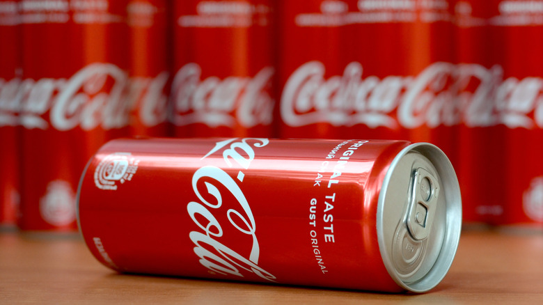 Cans of Coca-Cola Classic