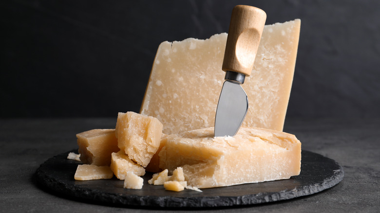 Parmigiano-Reggiano cheese and knife