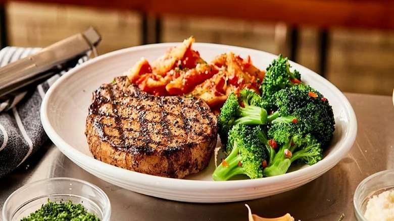 Garrabba's Tuscan Grilled Pork Chop with pasta and broccoli