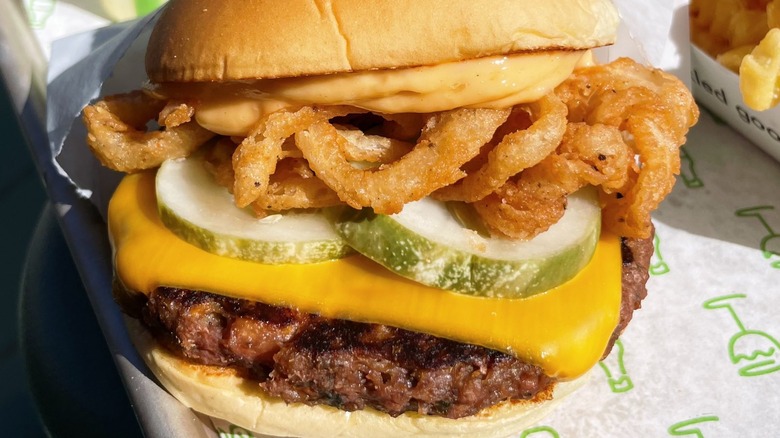 close up of Veggie Shack burger