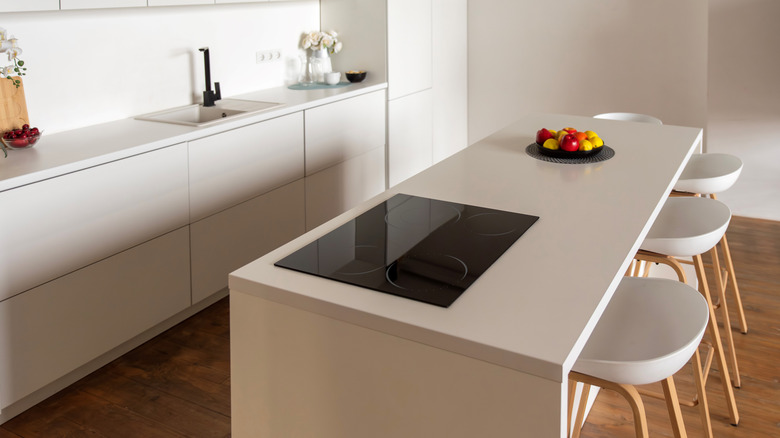 Kitchen island with induction stove
