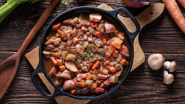 pot of homemade vegetable stew