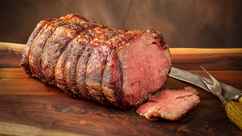 round roast cooked on the grill