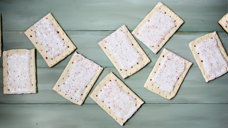 strawberry toaster pastries on gray wood
