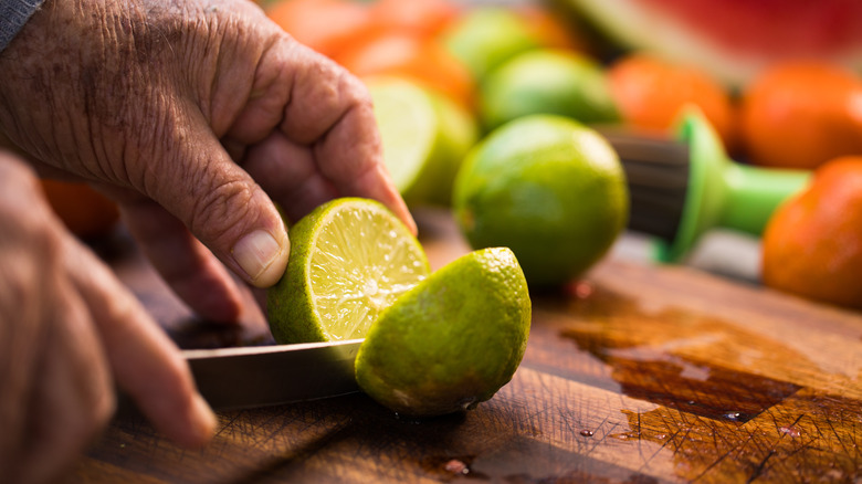 lime being cut