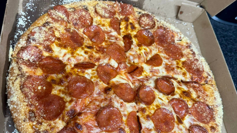 A crazy style pepperoni pizza from Little Caesars.