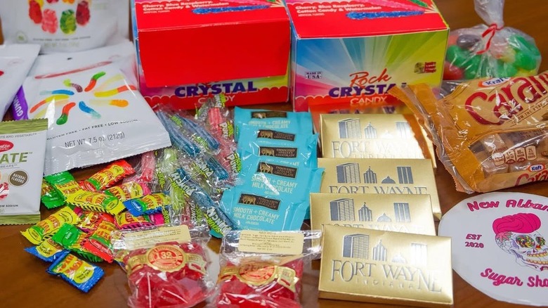 The selection of candy from Senator Todd Young for the candy desk in 2023