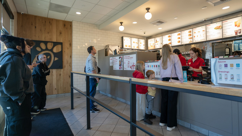 customers at Chick-fil-A restaurant