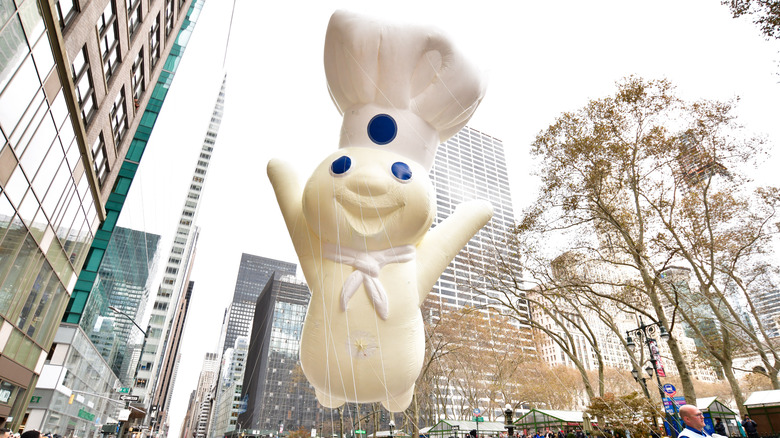 The Pillsbury Doughboy balloon at the Macy's day parade