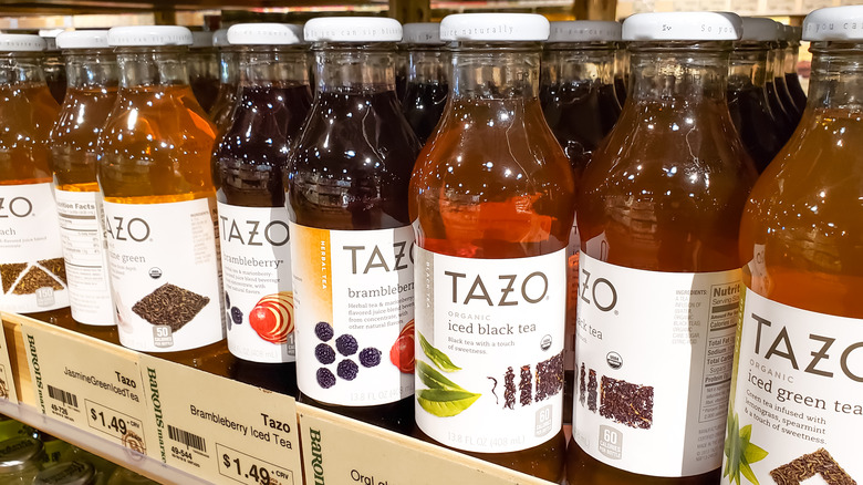 Grocery store display on Tazo tea