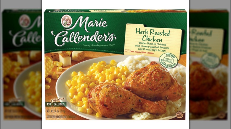 A box of Marie Callender's Herb Roast Chicken