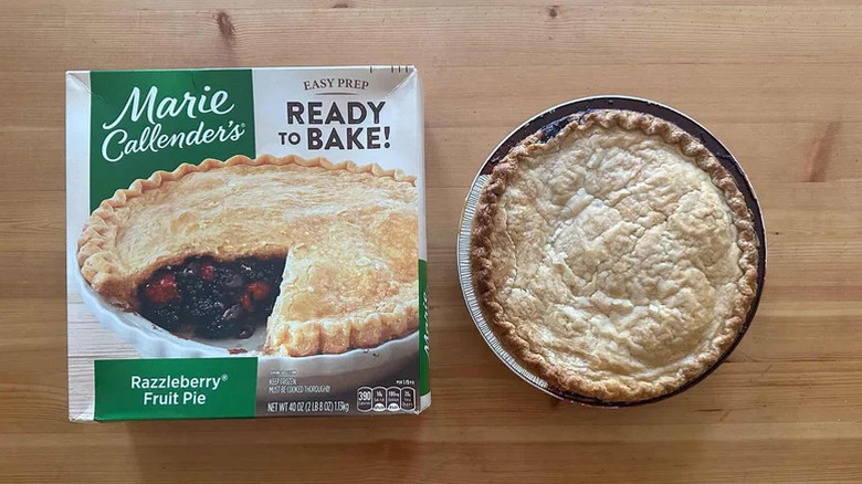 razzleberry pie in a box and on a table