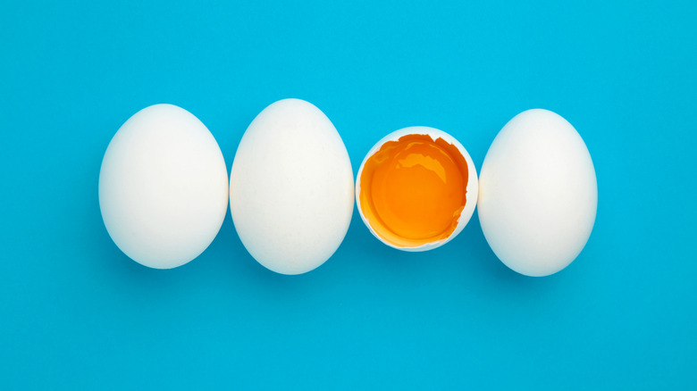 Eggs on a blue background