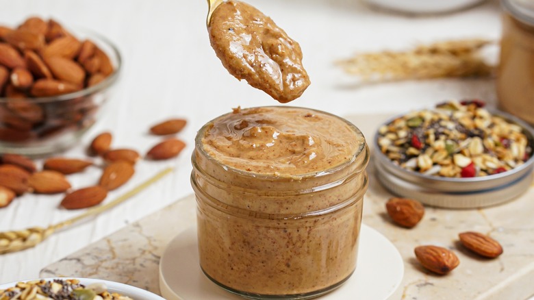 spoon of almond butter