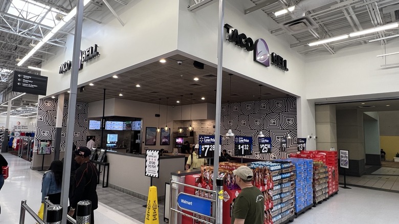 A Taco Bell restaurant located inside a Walmart retail store