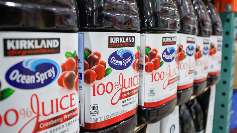 bottles of Kirkland cranberry juice