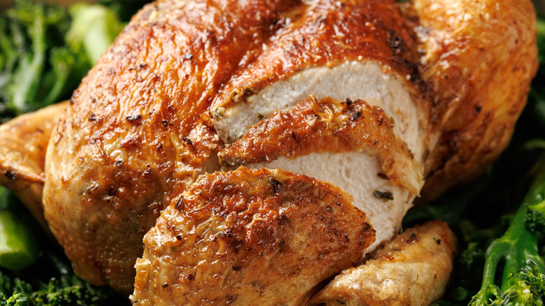 Roasted chicken with crispy skin