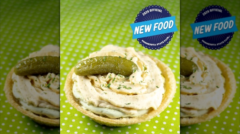 Pickle Pie from LuLu's Public House on polka dotted light green surface.