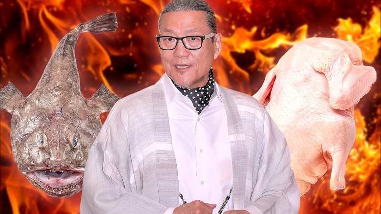 Masaharu Morimoto before flames and foods