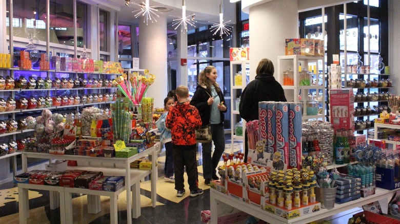A candy store with Minion shaped candy and SweeTARTS