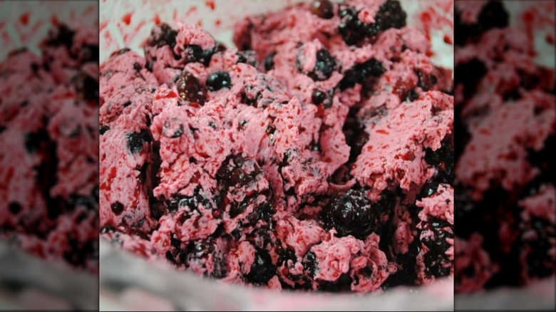 Close up of traditional akutaq berry ice cream