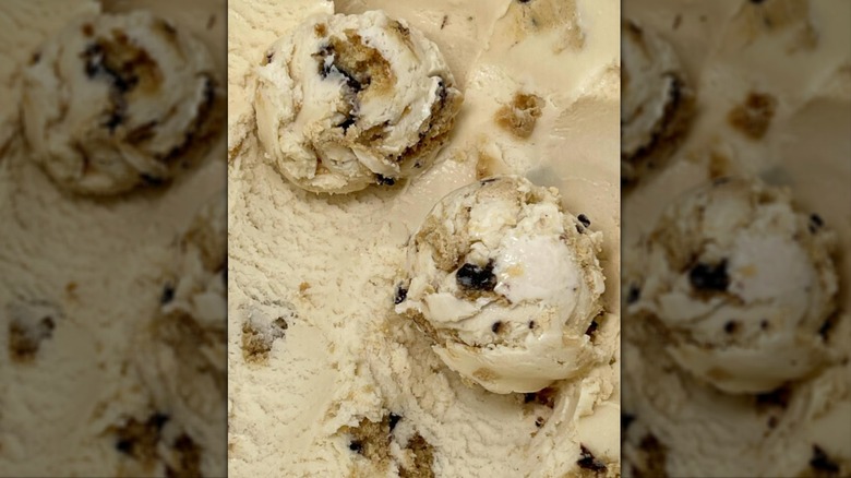Close up of scoops of cookie dough ice cream