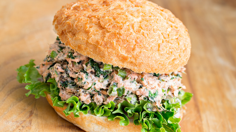 Salmon salad sandwich