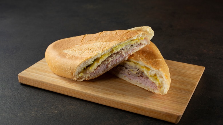 Cuban sandwich on a cutting board