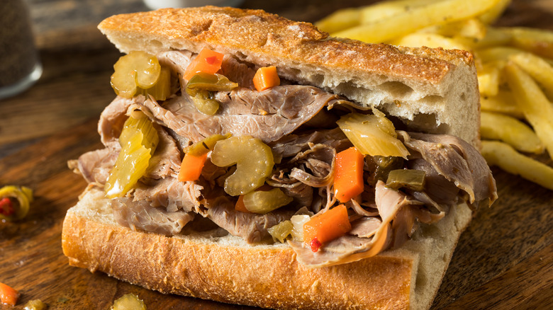 Italian beef sandwich