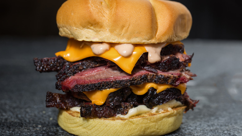 Brisket sandwich with cheese