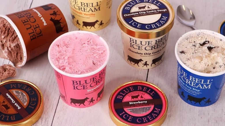 Blue Bell ice cream pints