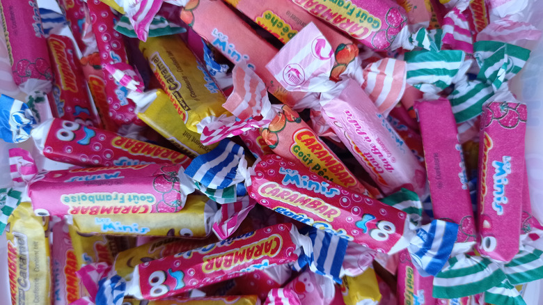 close up of pile of carambar candy