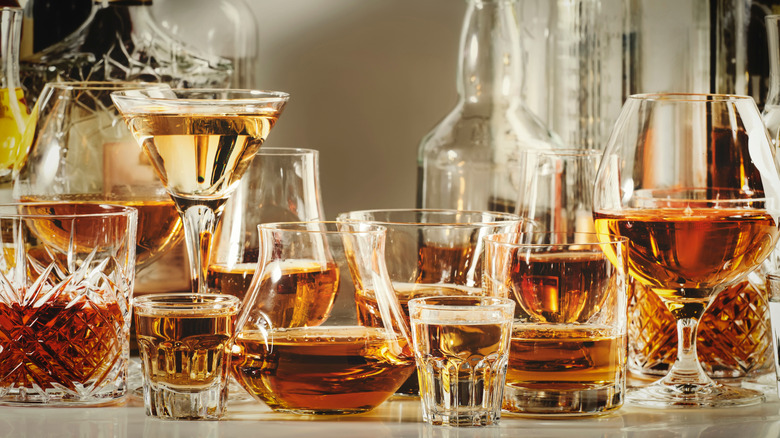 selection of different liquors