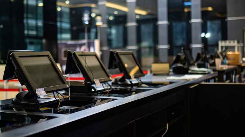 Empty cinema ticketing counter