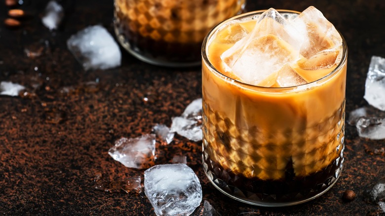 close up of white russian cocktail