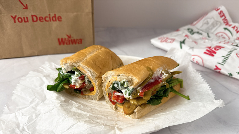 Wawa's fajita hoagie in wrapping