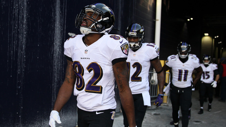 Former-NFL player Torrey Smith with Baltimore Ravens Teammates 