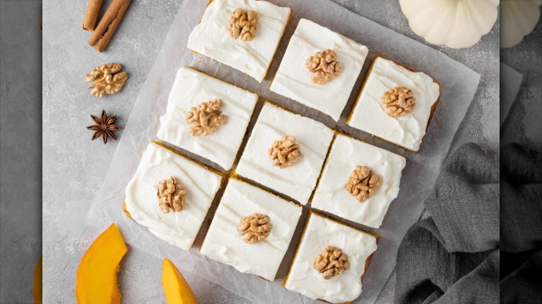 spice cake squares with icing