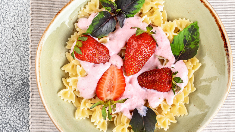 pasta with strawberry cream