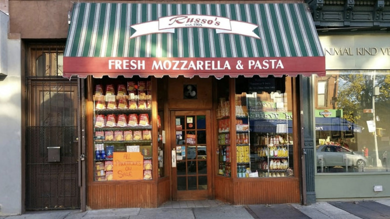 Exterior of Russo's Mozzarella & Pasta on 7th Avenue in Brooklyn, New York