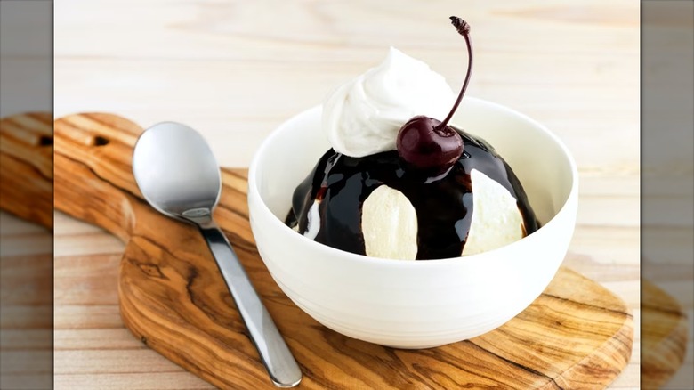 Outback Steakhouse's ice cream with chocolate sauce