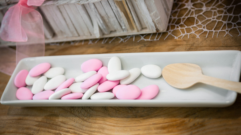 confetti candy served on tray