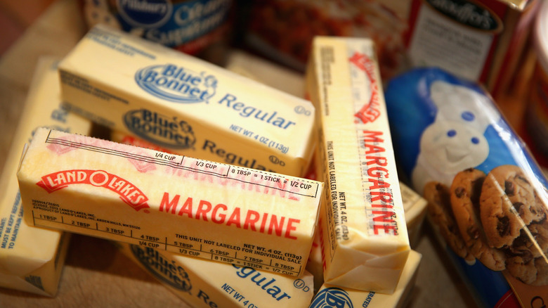 sticks of yellow margarine