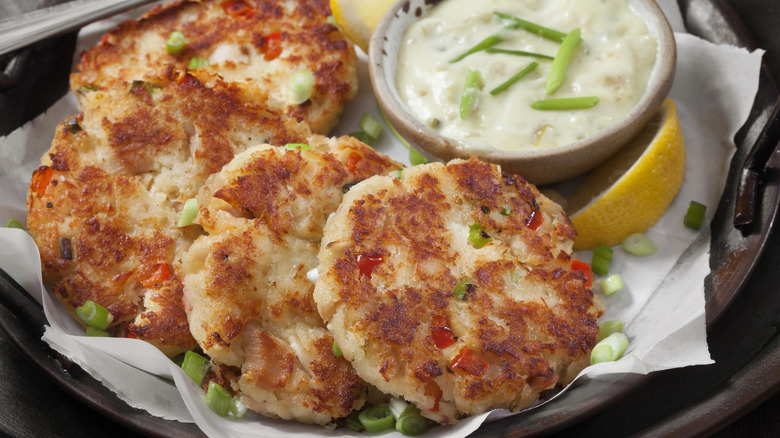 Close-up of homemade fish burger patties
