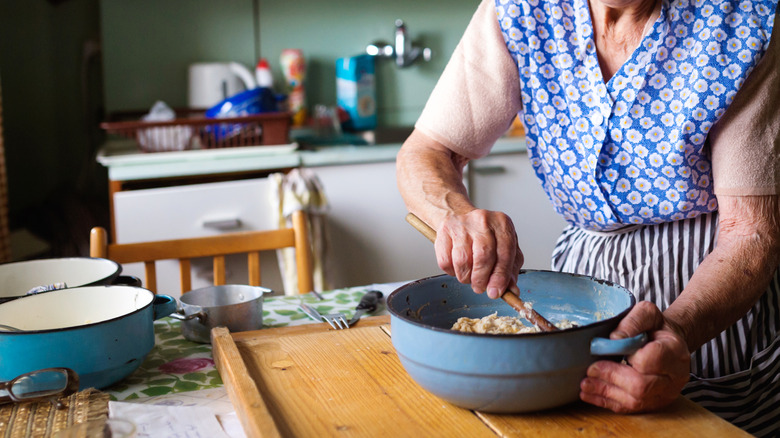 grandma cooking in her kitchen