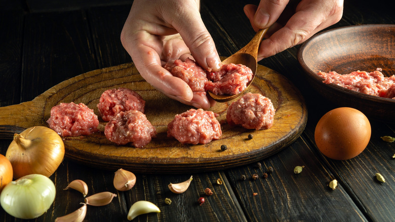 forming meatballs