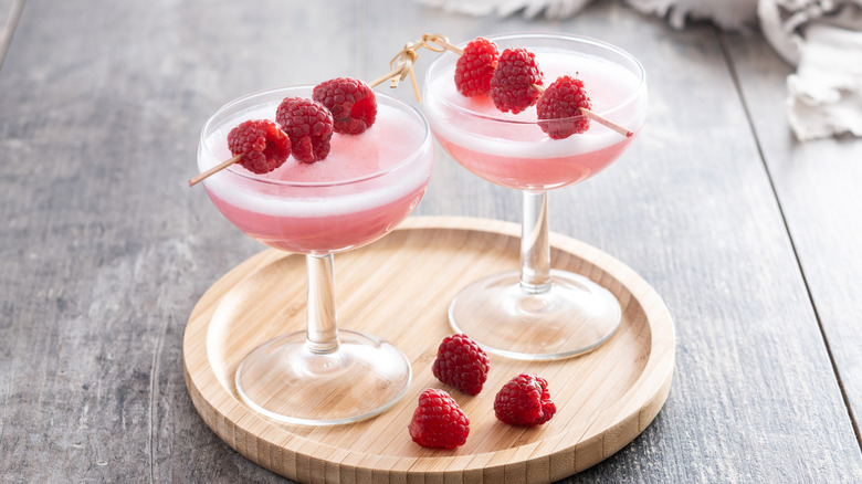 Two French Martini classes on table