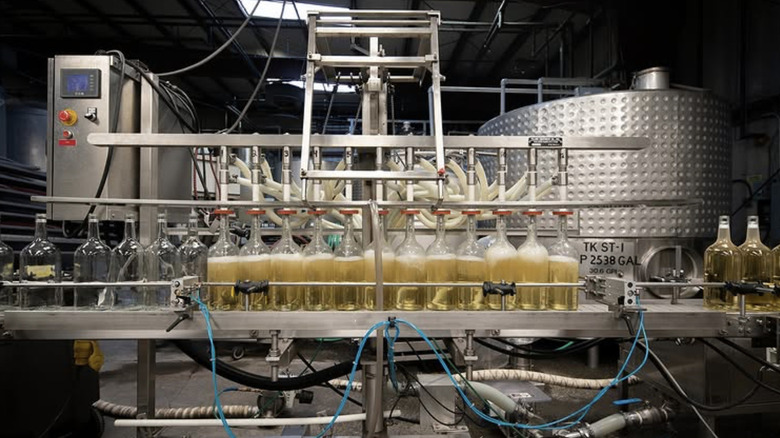 Bottling wine from steel tanks